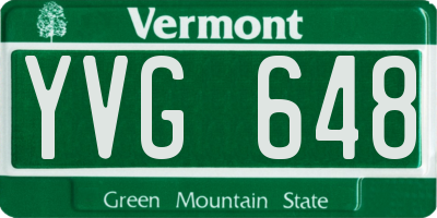 VT license plate YVG648
