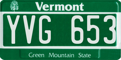 VT license plate YVG653