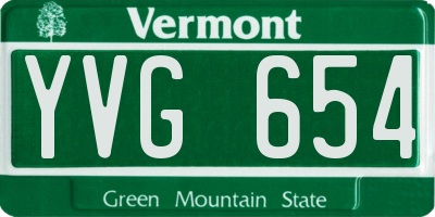 VT license plate YVG654