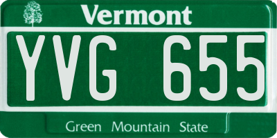 VT license plate YVG655