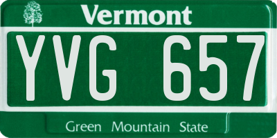 VT license plate YVG657
