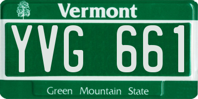 VT license plate YVG661