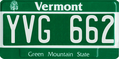 VT license plate YVG662