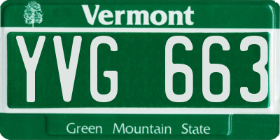 VT license plate YVG663