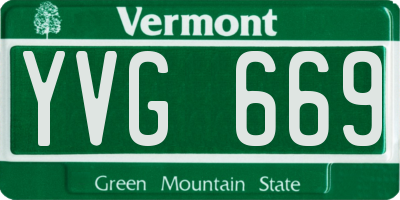VT license plate YVG669