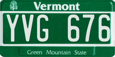 VT license plate YVG676