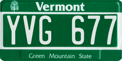 VT license plate YVG677