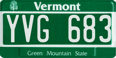VT license plate YVG683