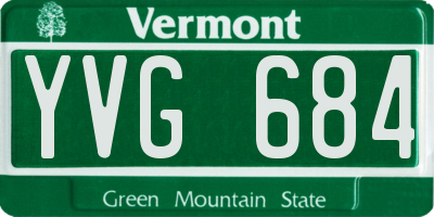 VT license plate YVG684