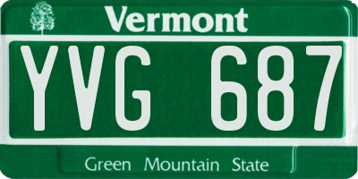 VT license plate YVG687