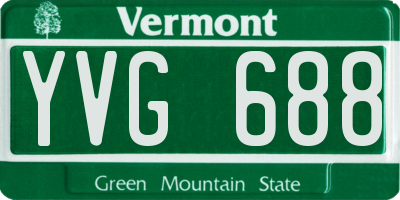 VT license plate YVG688