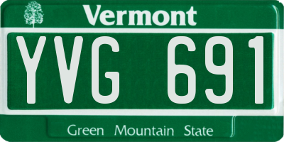 VT license plate YVG691