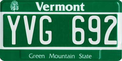 VT license plate YVG692