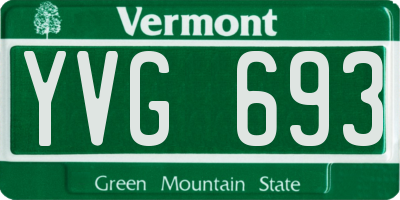 VT license plate YVG693
