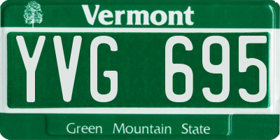 VT license plate YVG695