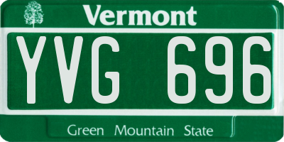 VT license plate YVG696