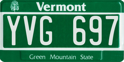 VT license plate YVG697