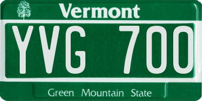 VT license plate YVG700