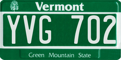 VT license plate YVG702