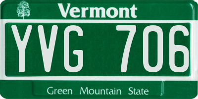 VT license plate YVG706