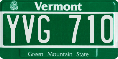 VT license plate YVG710