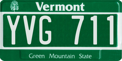 VT license plate YVG711