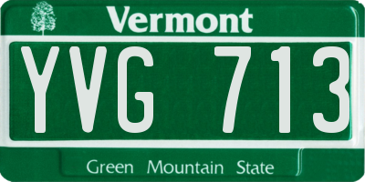 VT license plate YVG713