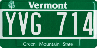 VT license plate YVG714