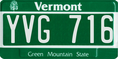 VT license plate YVG716