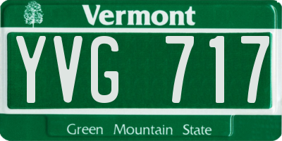 VT license plate YVG717