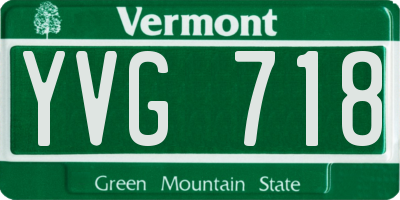 VT license plate YVG718