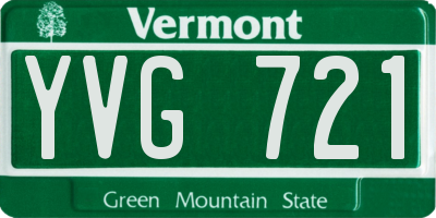VT license plate YVG721