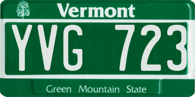 VT license plate YVG723