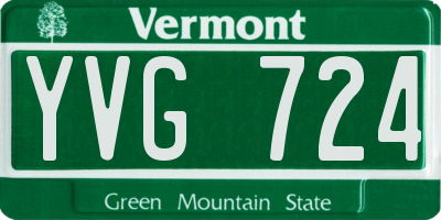 VT license plate YVG724