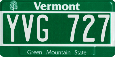 VT license plate YVG727