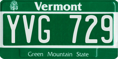 VT license plate YVG729