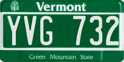 VT license plate YVG732