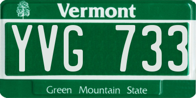 VT license plate YVG733