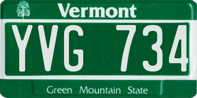 VT license plate YVG734