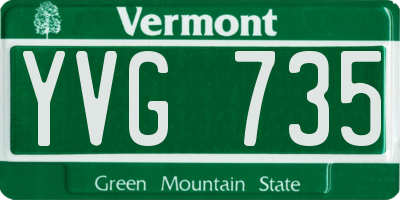 VT license plate YVG735