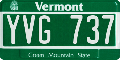 VT license plate YVG737