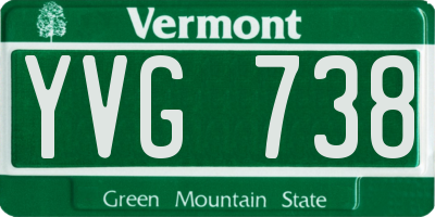 VT license plate YVG738