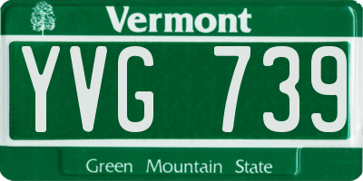 VT license plate YVG739