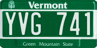 VT license plate YVG741
