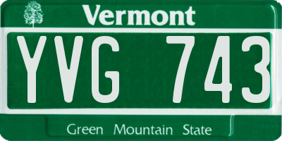 VT license plate YVG743