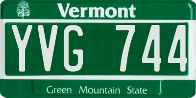 VT license plate YVG744