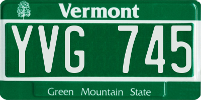 VT license plate YVG745
