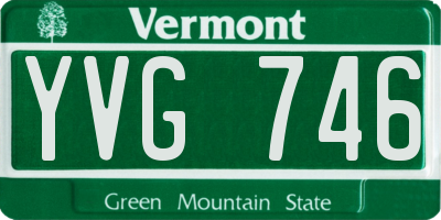 VT license plate YVG746