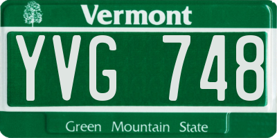 VT license plate YVG748