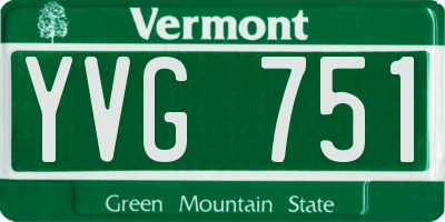 VT license plate YVG751